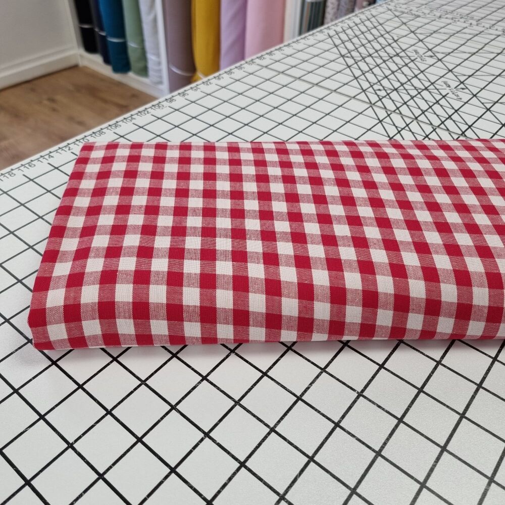 Small Cotton Gingham - Red