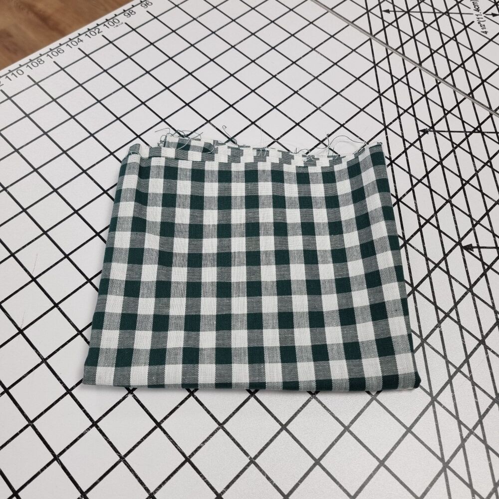 Forest Green Small Cotton Gingham - REMNANT - 34cm x 140cm