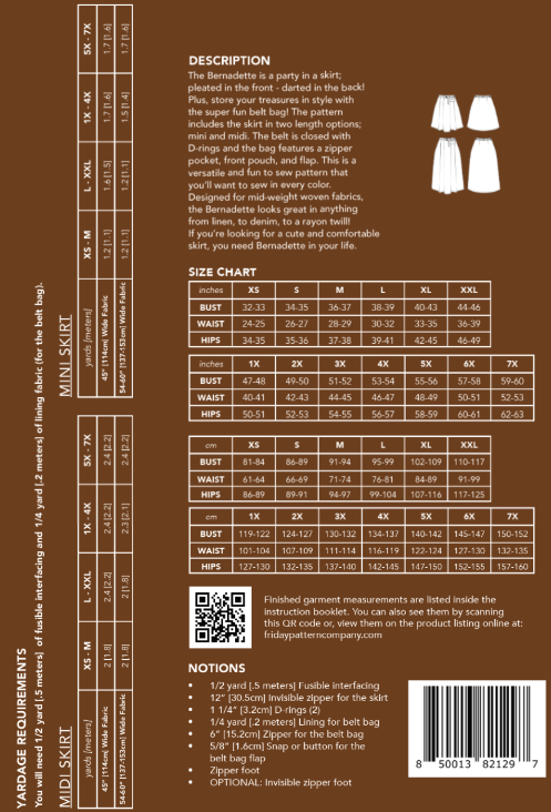 The Bernadette Skirt - Friday Pattern Company