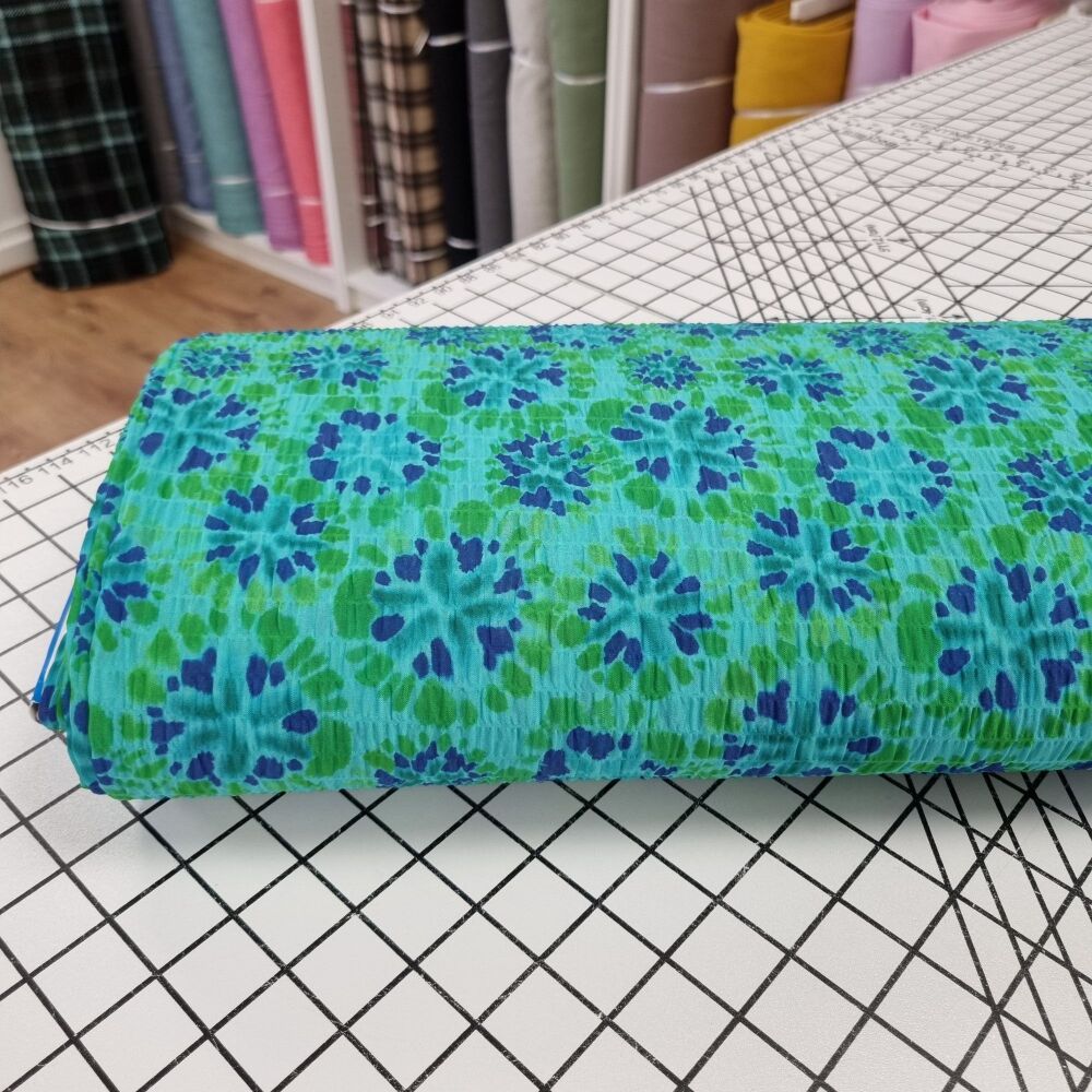 Tie Dye - Crinkle Print Polyester Dobby
