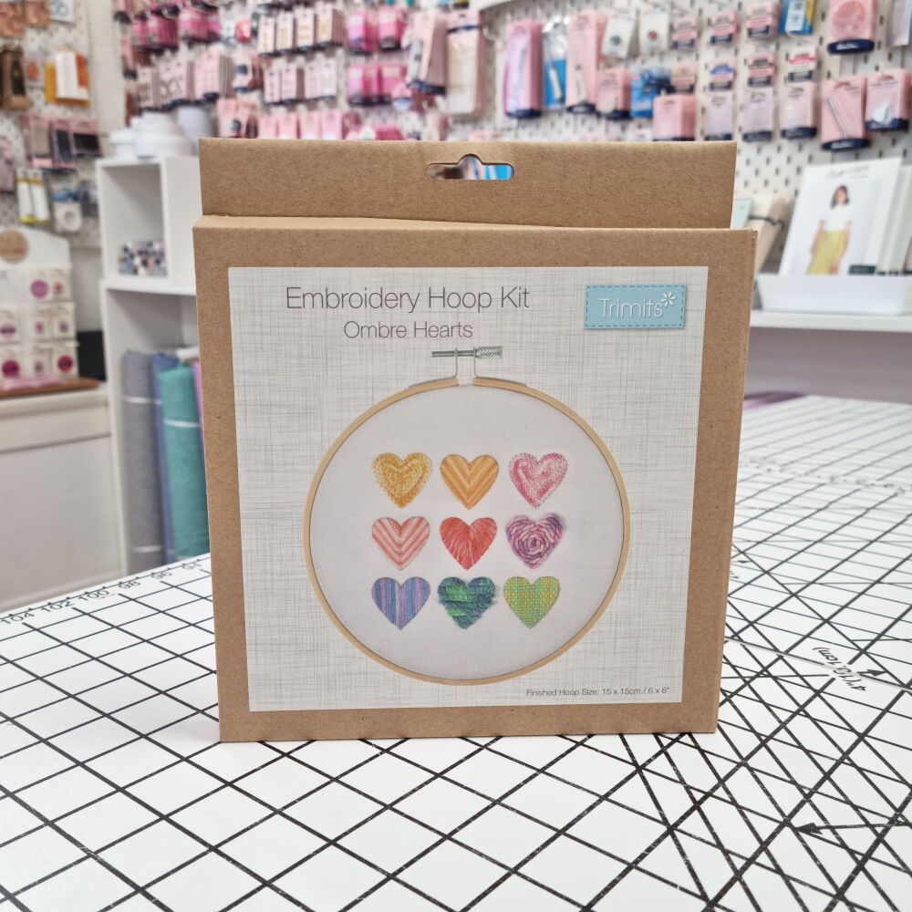 Ombre Hearts - Embroidery Hoop Kit