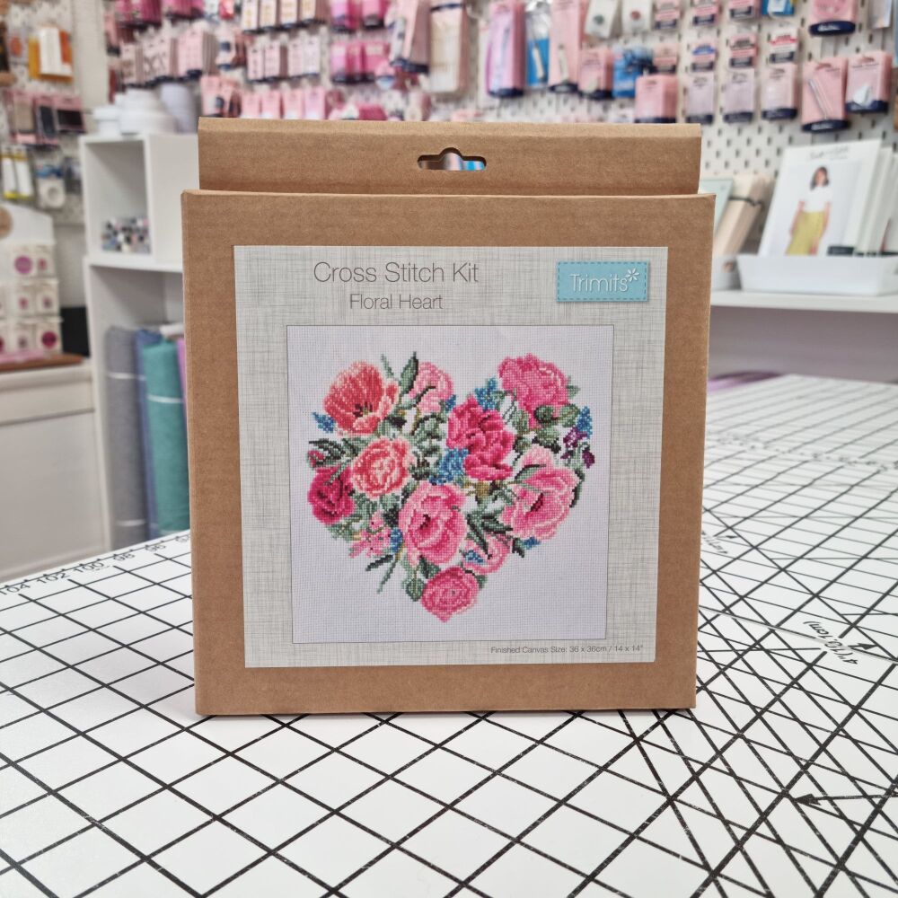 Floral Heart - Counted Cross Stitch Kit