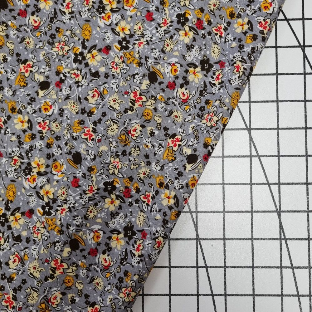 Impressionist Floral Grey - Viscose