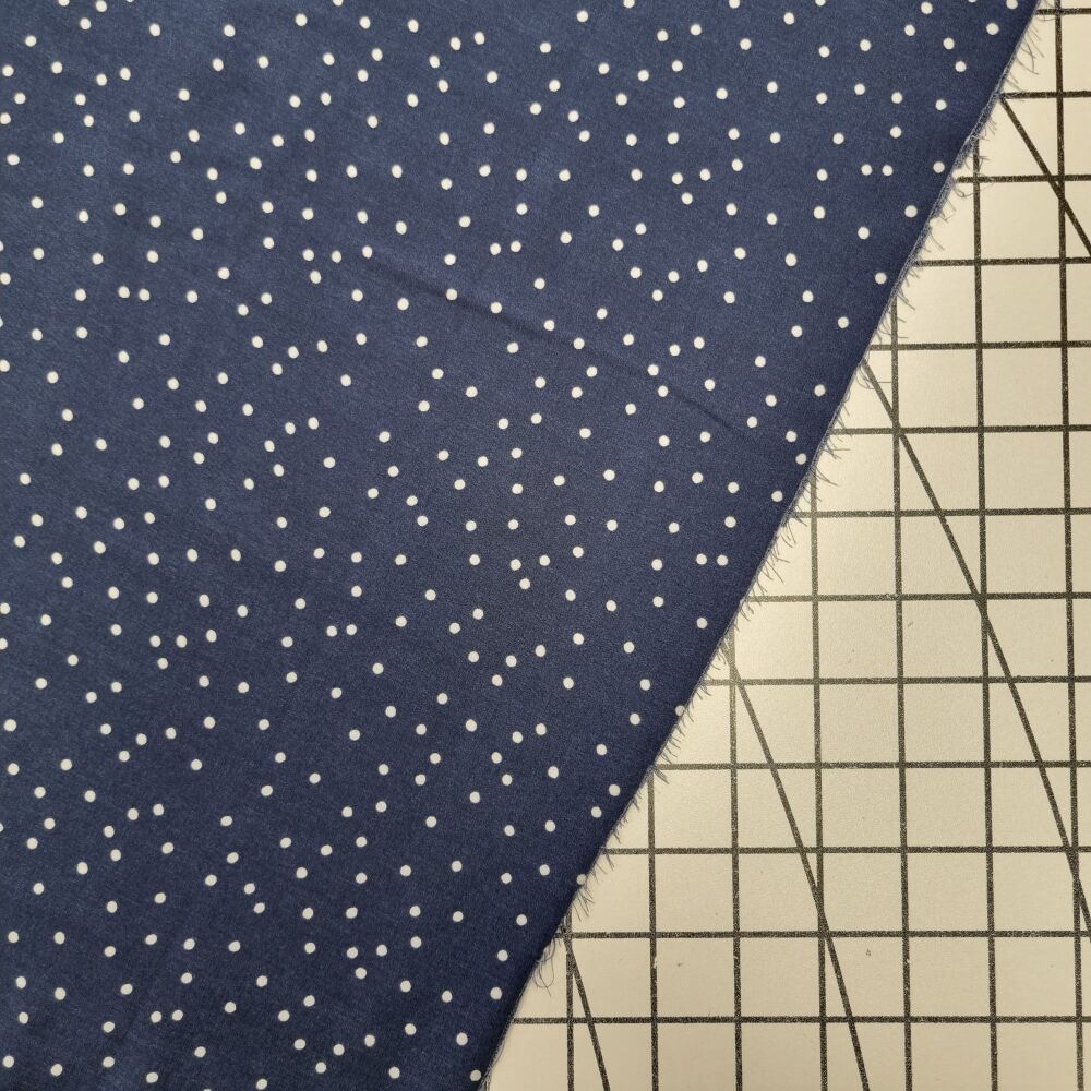 Navy Spots - Viscose
