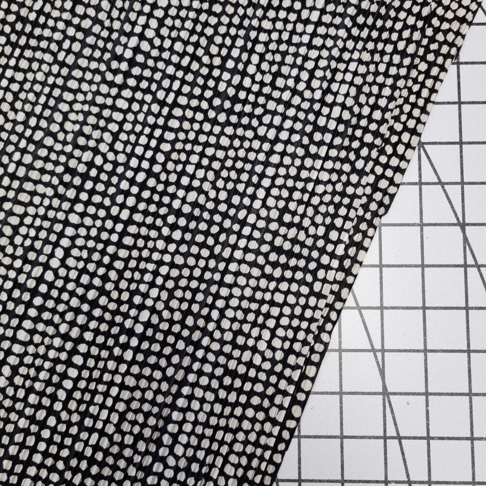 Genevieve Black & Off White Spot - Polyester Seersucker