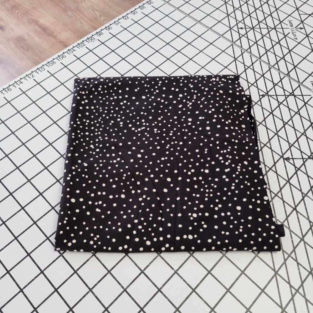 Dots Black Cotton Jersey - REMNANT - 45cm x 140cm