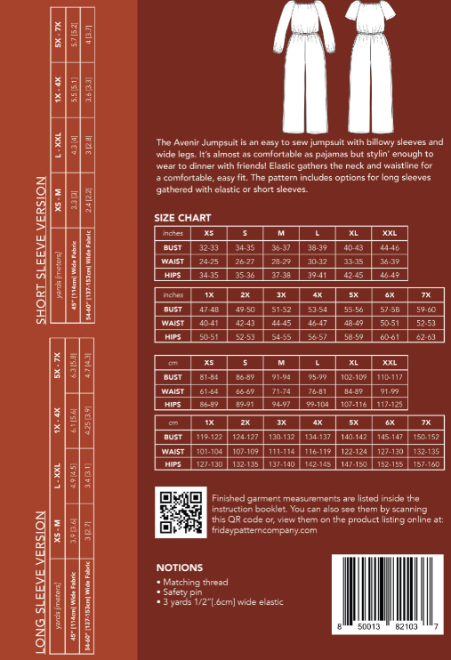 The Avenir Jumpsuit - Friday Pattern Company