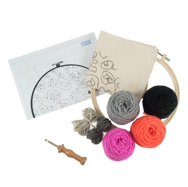 Animal Print Monogram - Punch Needle Kit