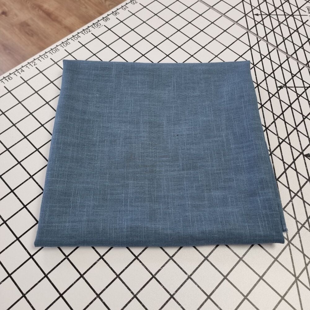 Denim Enzyme Washed Linen - REMNANT - 68cm x 140cm