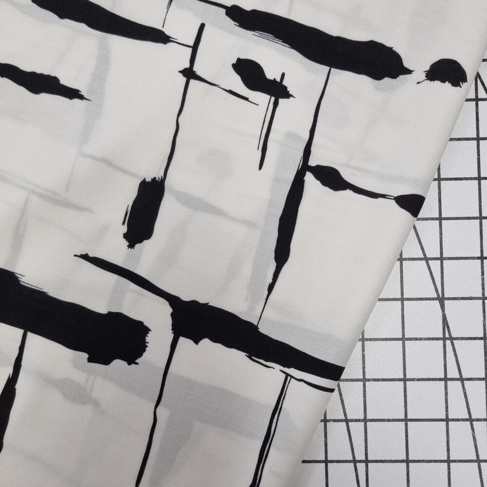 White Paint Strokes - Viscose