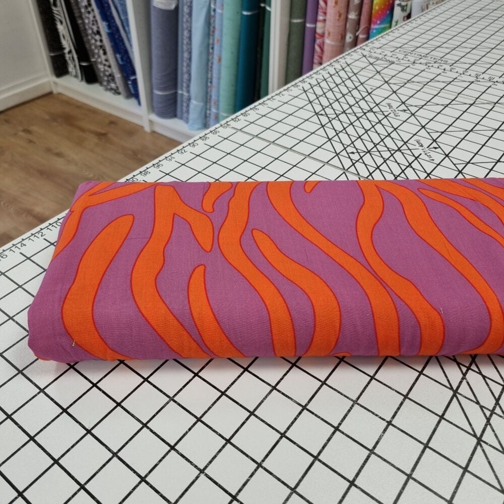 Pink & Orange Retro Swirl - Viscose