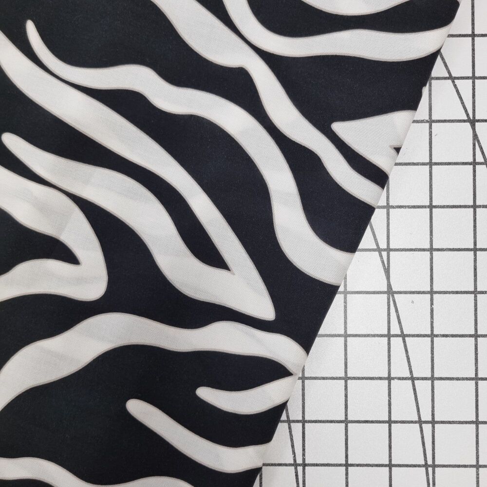 Black & White Retro Swirls - Viscose