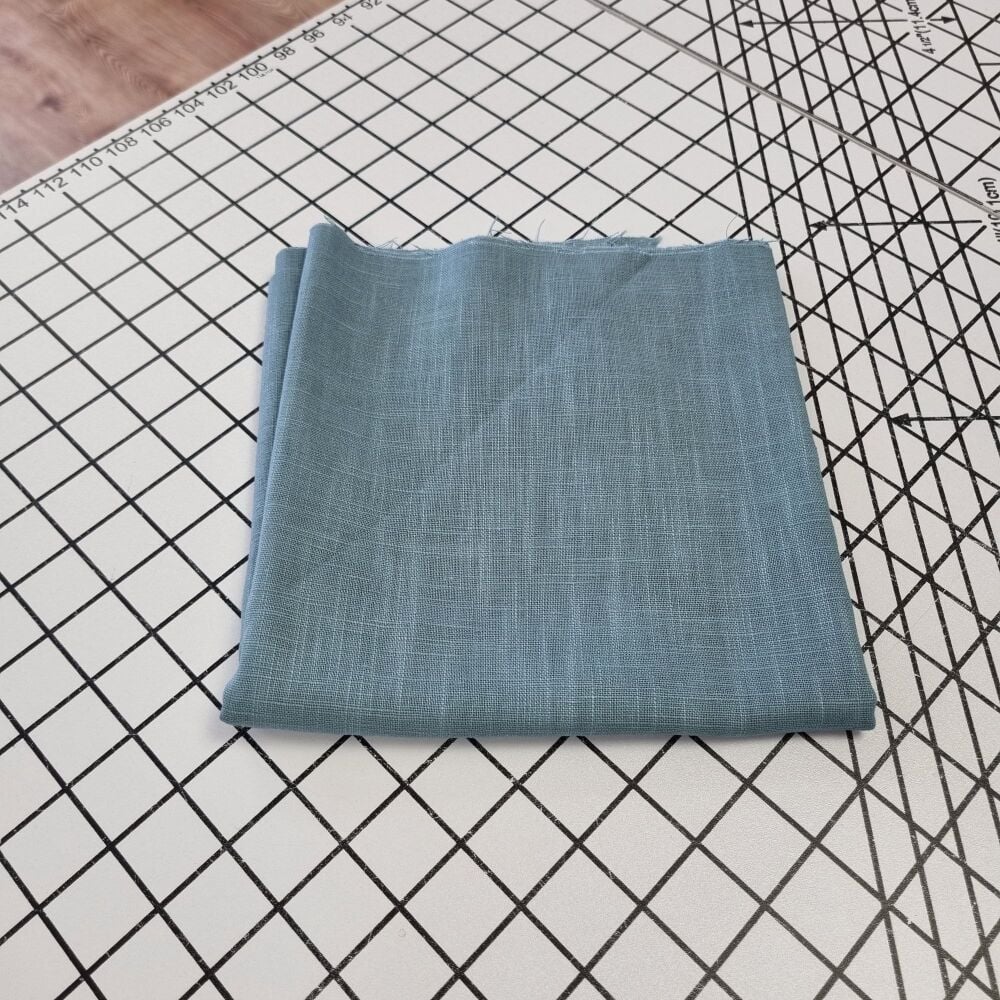 Teal Linen - REMNANT - 42cm x 140cm