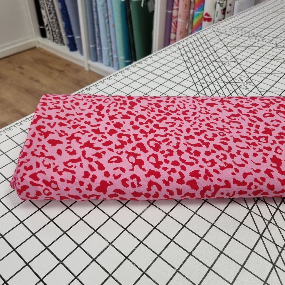 Red & Pink Wild Leopard - Polyester