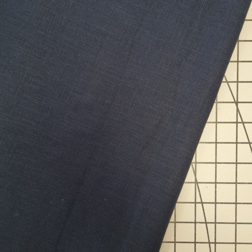 Navy - Plain Linen