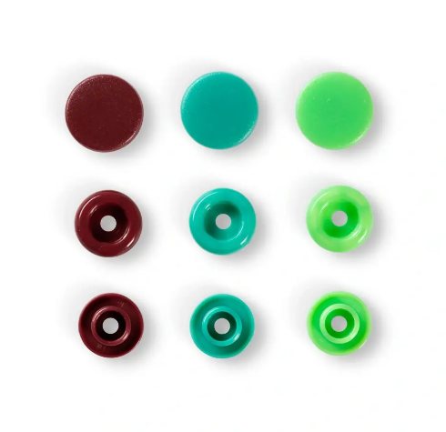 Prym Love 12.4mm Colour Snaps - Teal, Brown & Green
