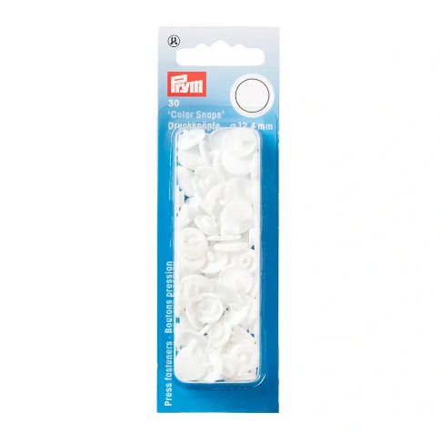 Prym 12.4mm Colour Snaps - White