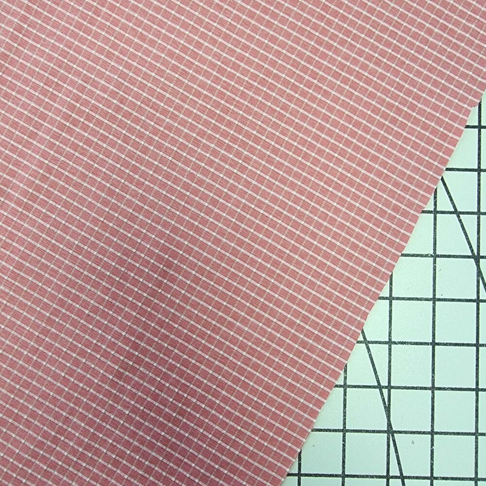 Pink Check - Polyester Viscose Mix