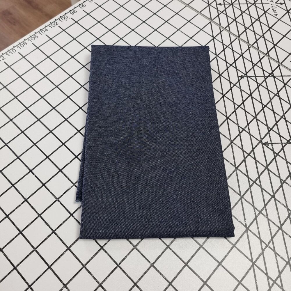 Dark Blue Stretch Denim - REMNANT - 56cm x 145cm