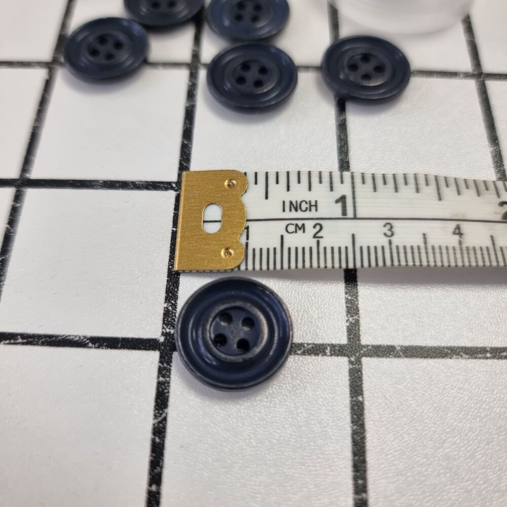 Navy - 15mm 4 Hole Italian Vintage Buttons