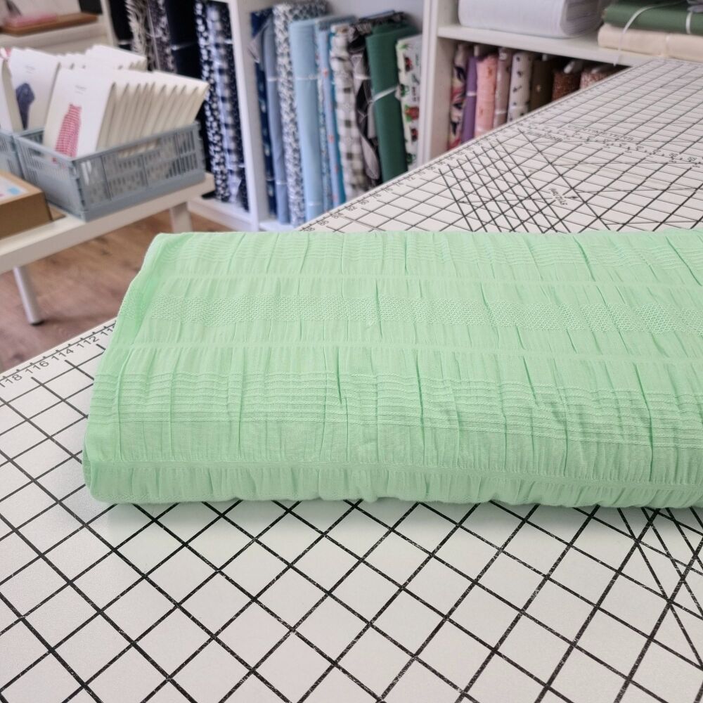 Lime - Crinkle & Embroidered Dobby