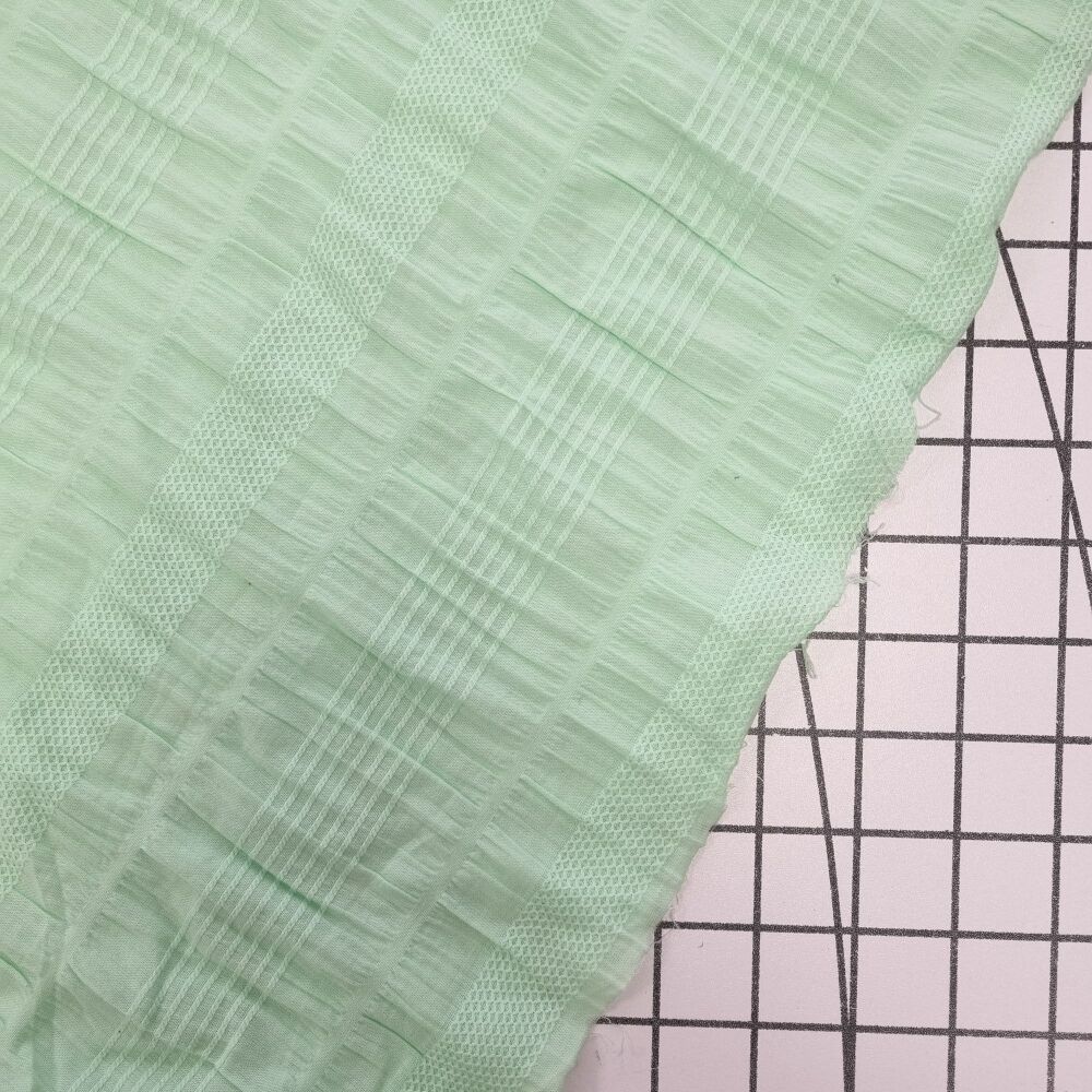 Lime - Crinkle & Embroidered Dobby