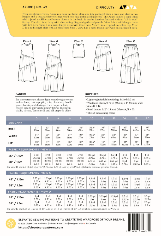 Azure Dress - Closet Core Sewing Pattern