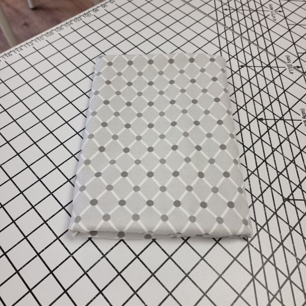 Grey Geometric Brushed Cotton - REMNANT - 102cm x 106cm