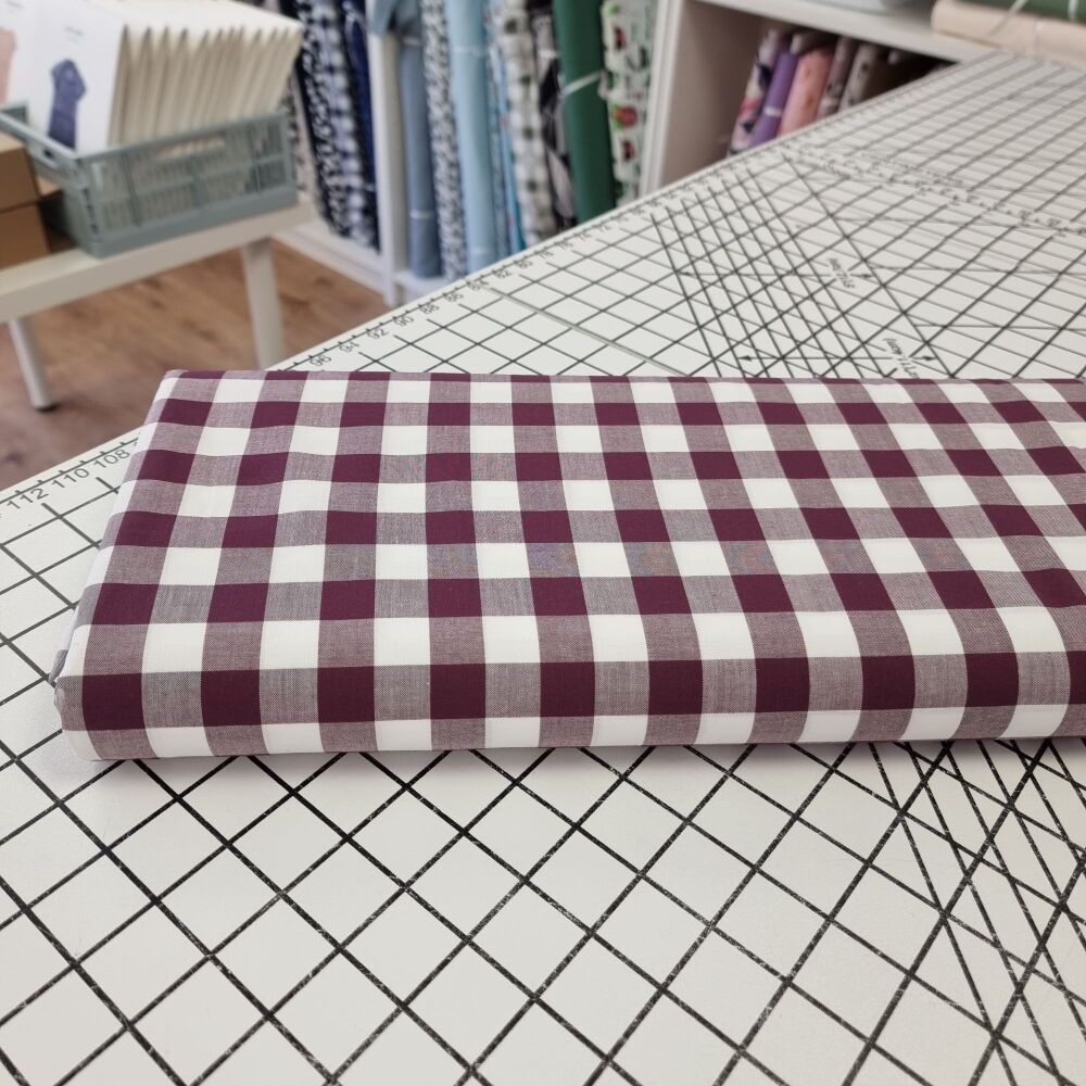 Plum - Large Cotton Gingham
