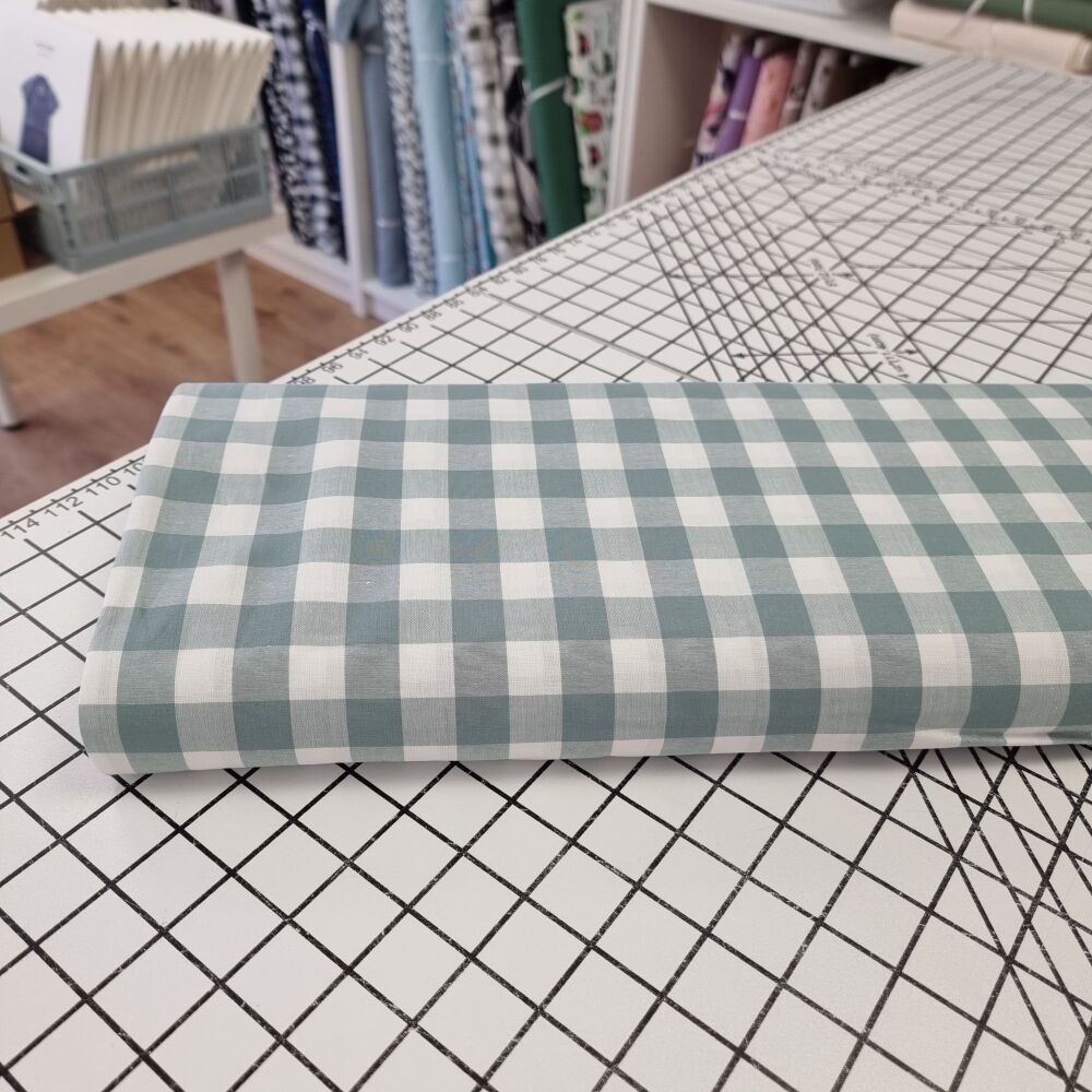 Duck Egg - Large Cotton Gingham