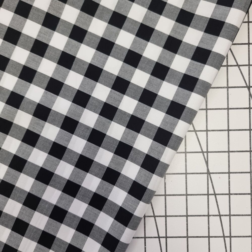 Black - Large Cotton Gingham