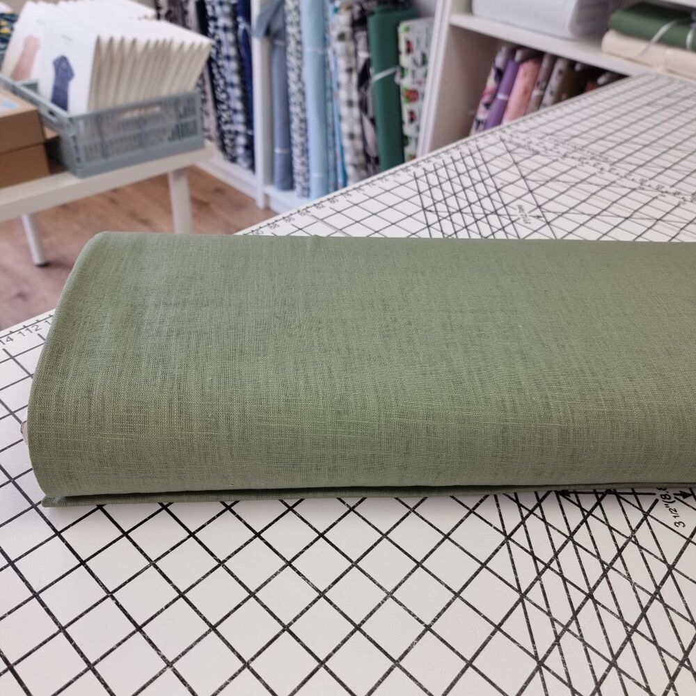 Sage Green - Plain Linen