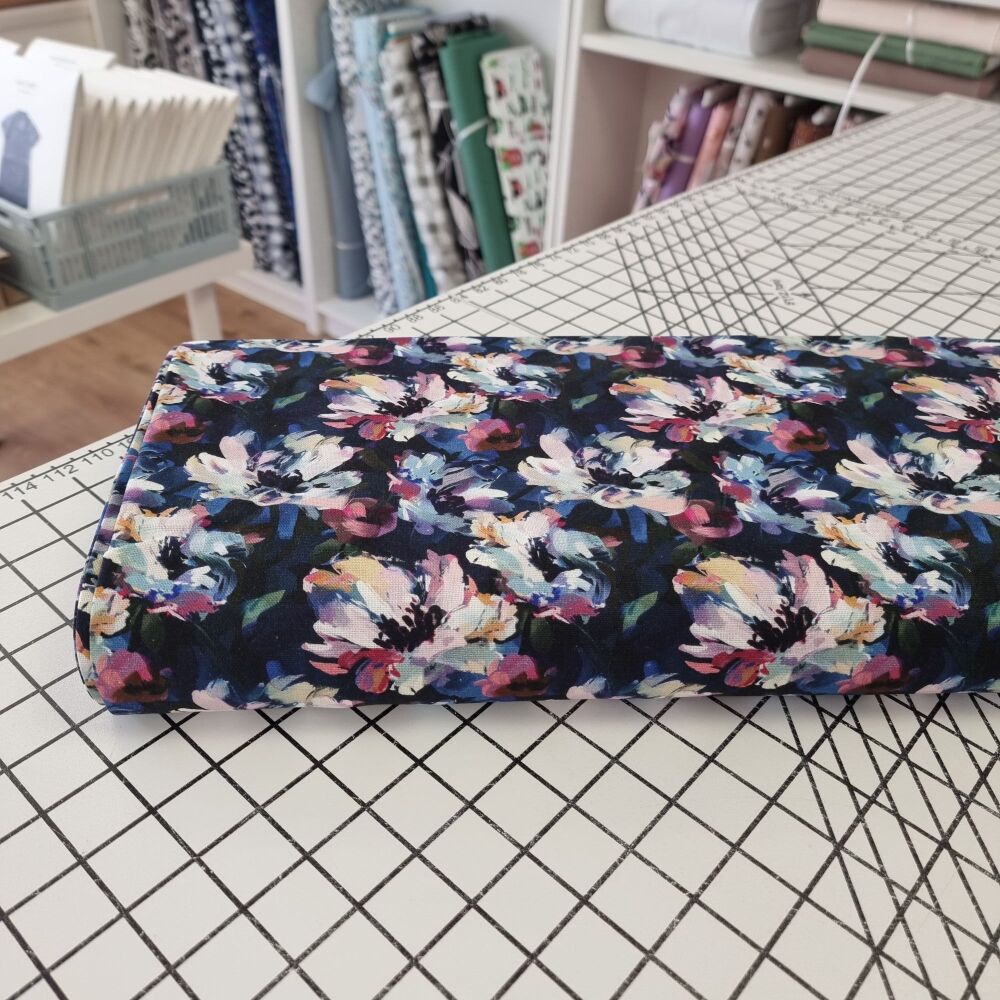 Painted Flowers - Viscose Linen