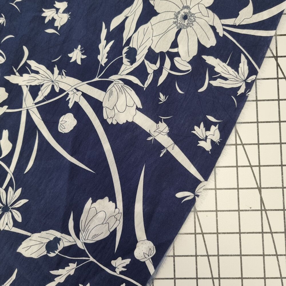 Navy Garden - Viscose