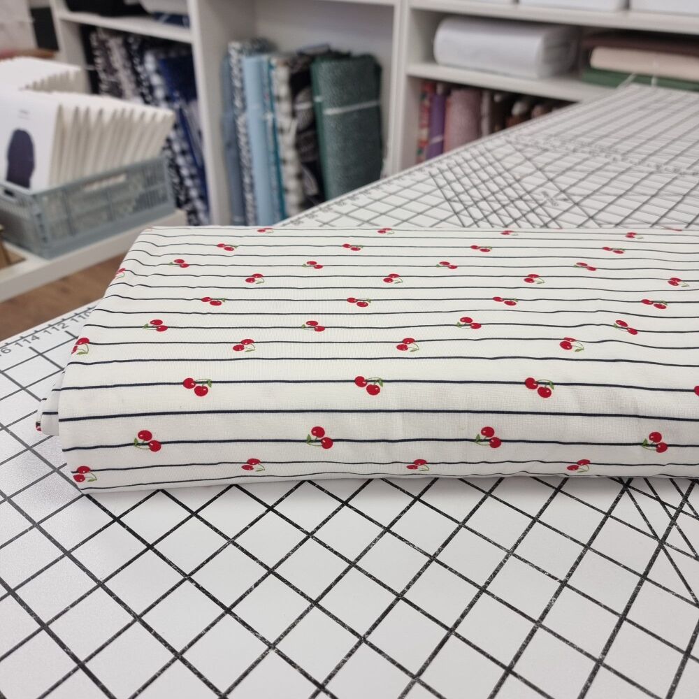 Cherry Stripes - Cotton Jersey