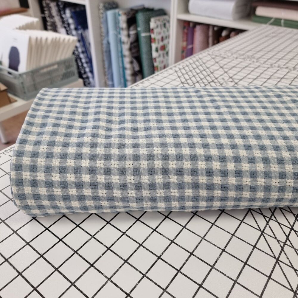 Blue Gingham - Cotton Anglaise