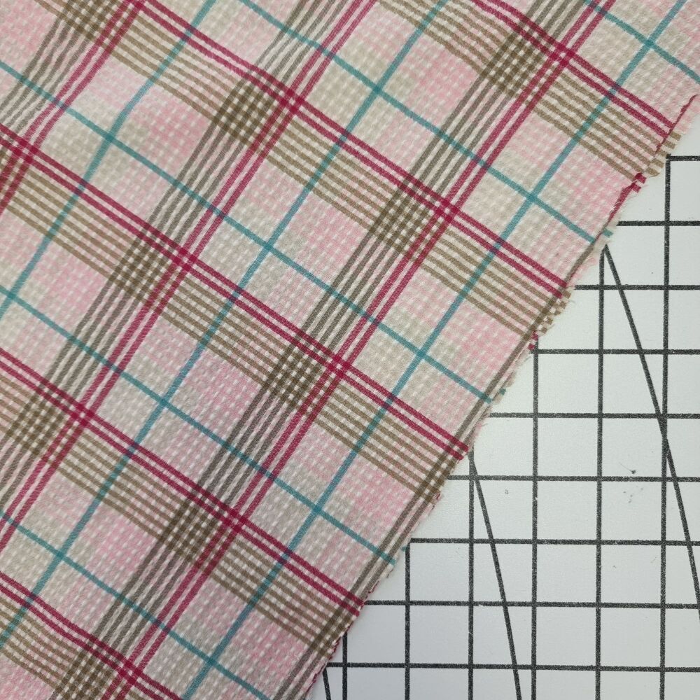 Pink & White Check - Seersucker
