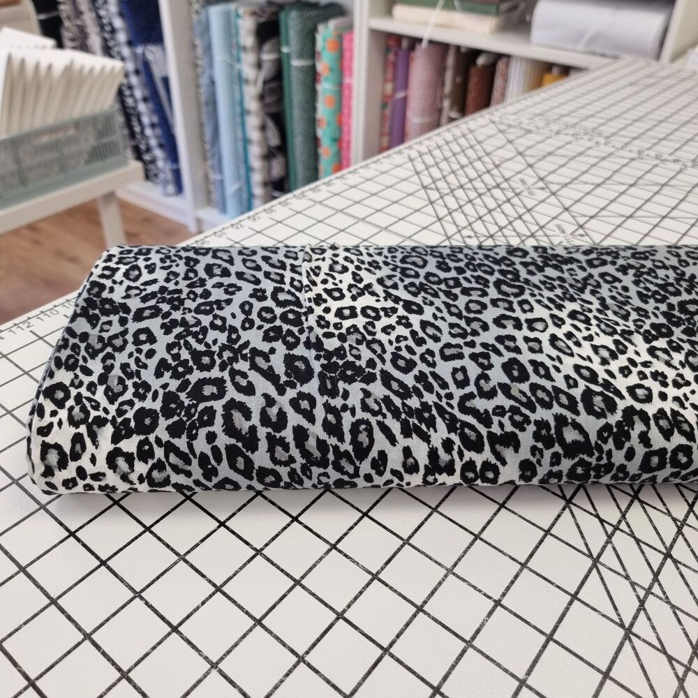 Grey Leopard Print - Viscose