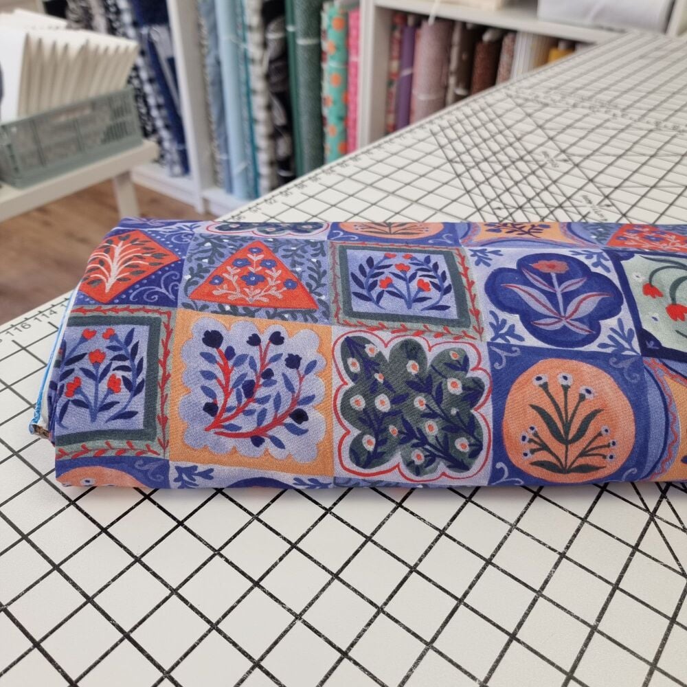 Purple Tiles -  Viscose