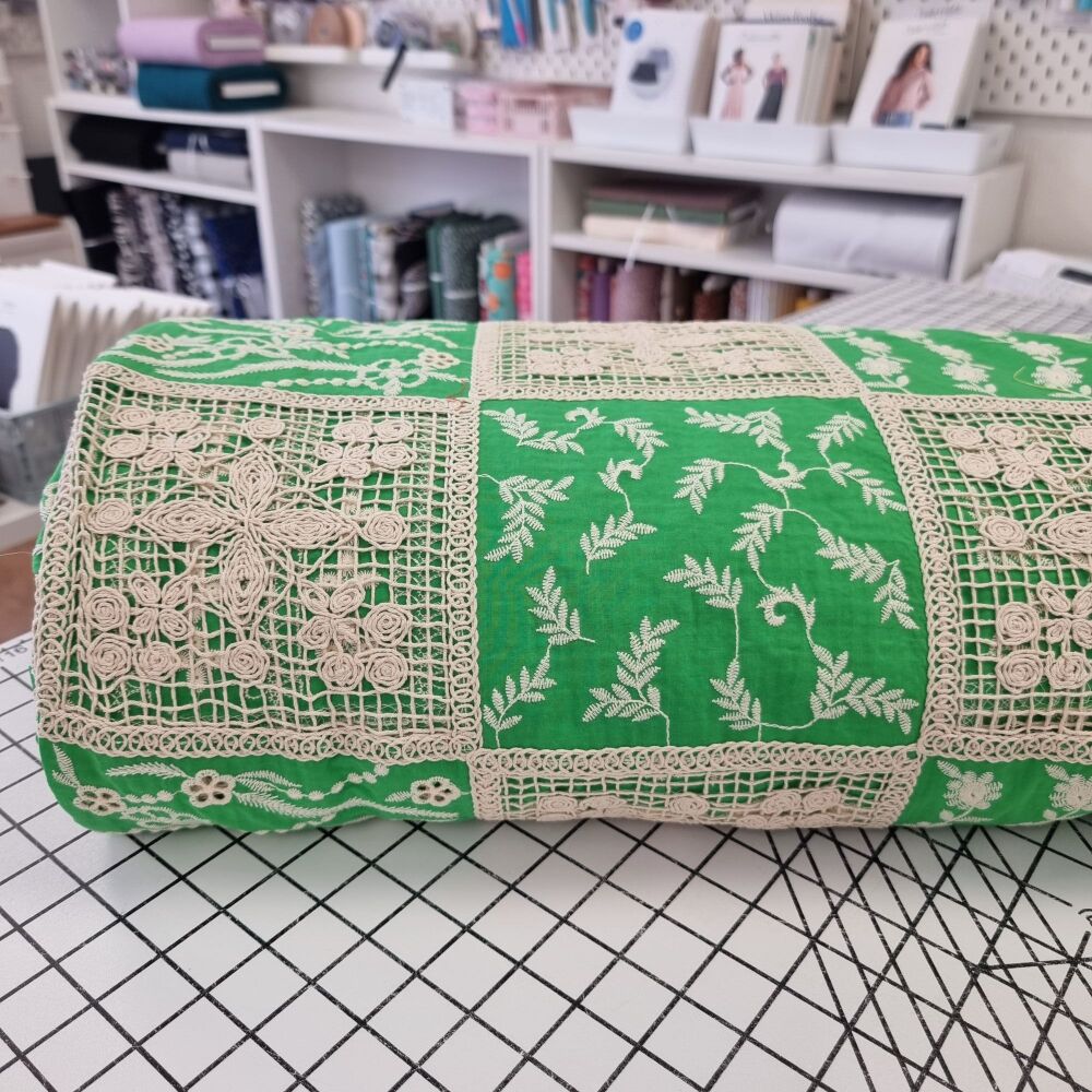Apple Green Squares - Cotton
