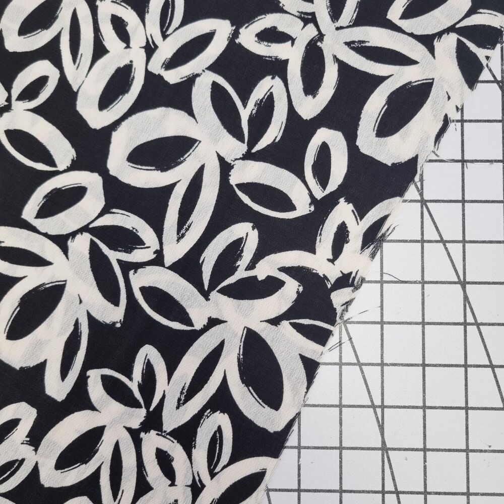 Black Airflow Flowers - Viscose