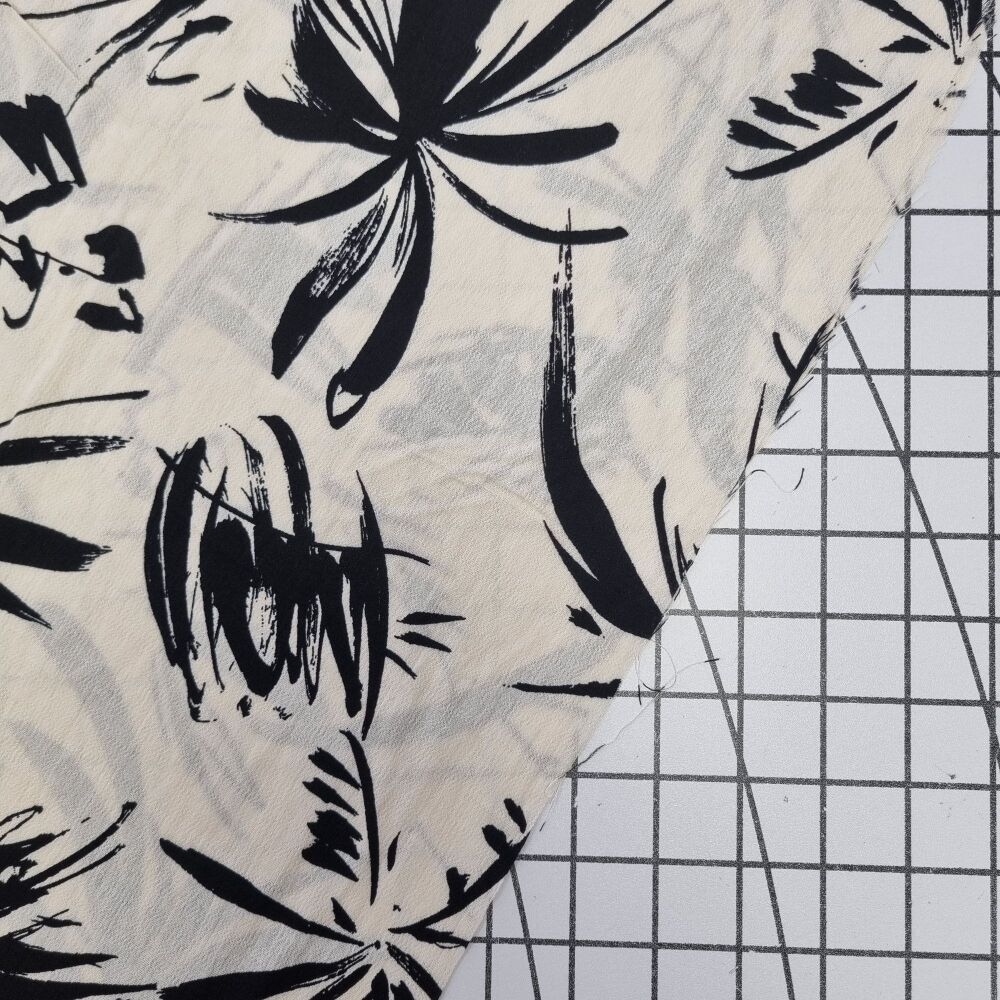 Cream Calligraphy - Viscose