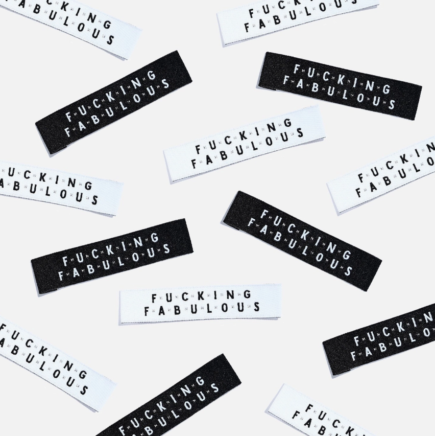 'Fucking Fabulous' Woven Labels - Kylie and the Machine