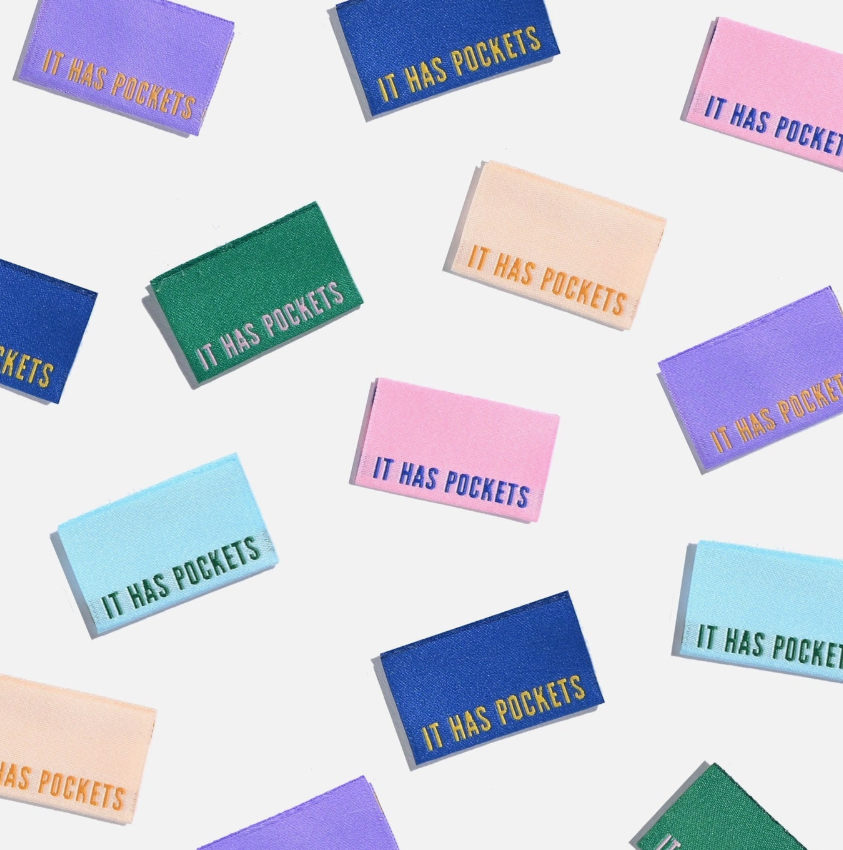 'It Has Pockets' Woven Labels - Kylie and the Machine