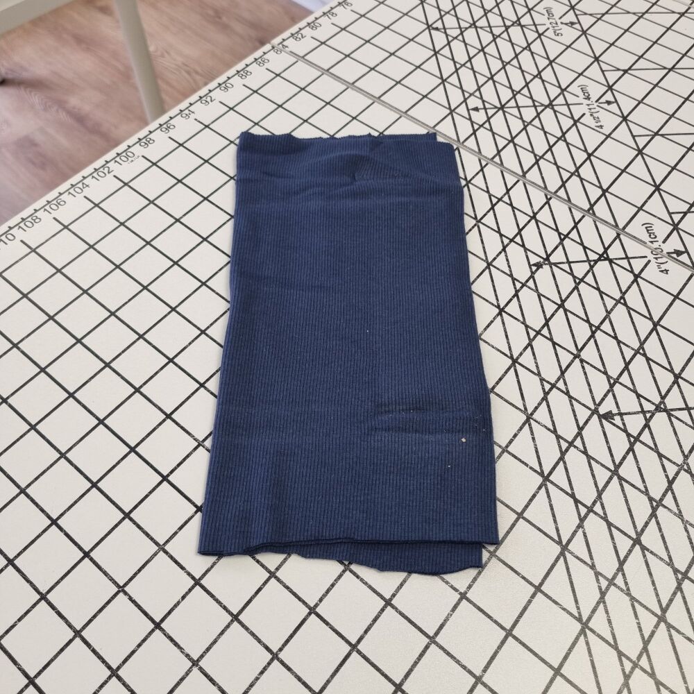 Navy Ribbing - REMNANT - 27cm x 30cm