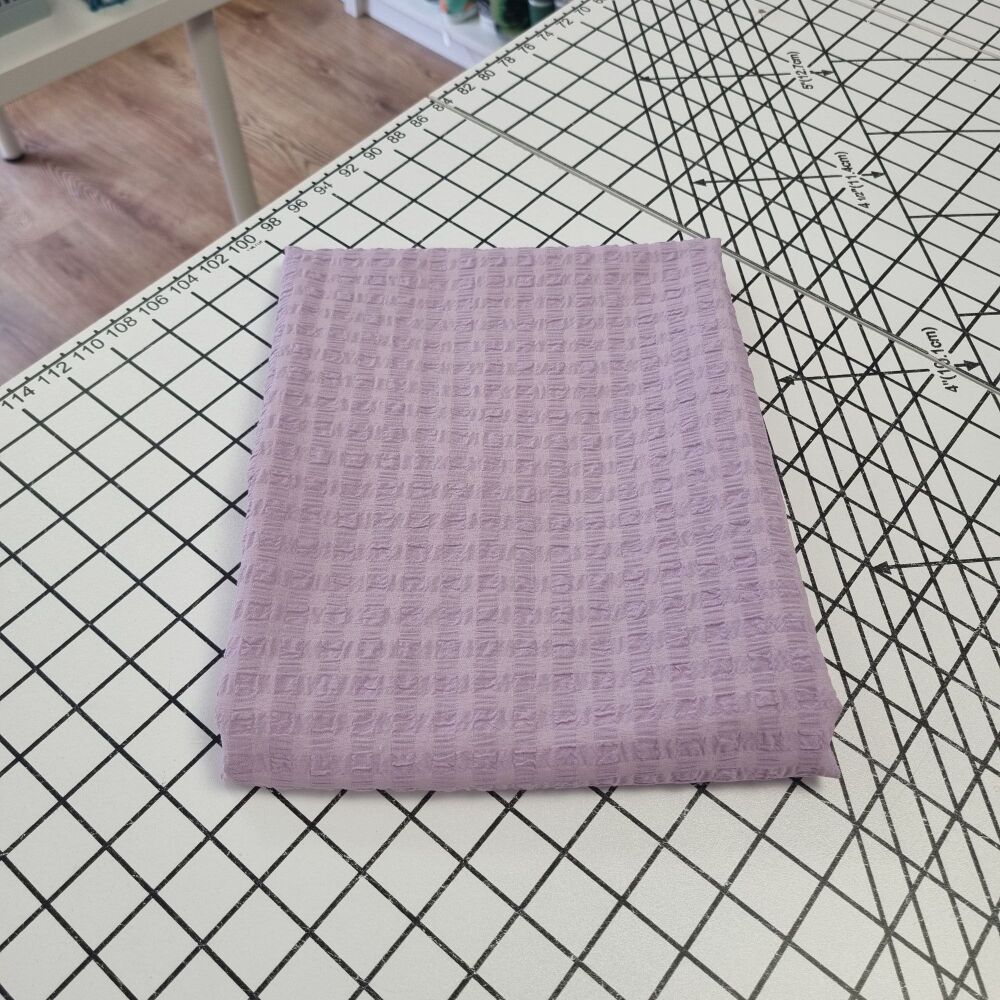 Lilac Cotton/Poly Waffle - REMNANT - 61cm x 148cm