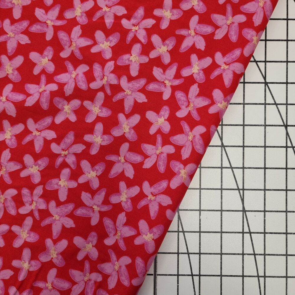 Red Star Flower - Cotton Lawn