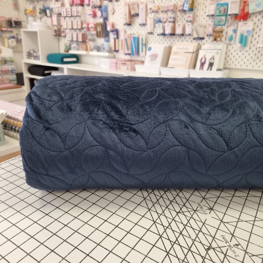 Navy - Fleece Backed Quilted Showerproof Coating