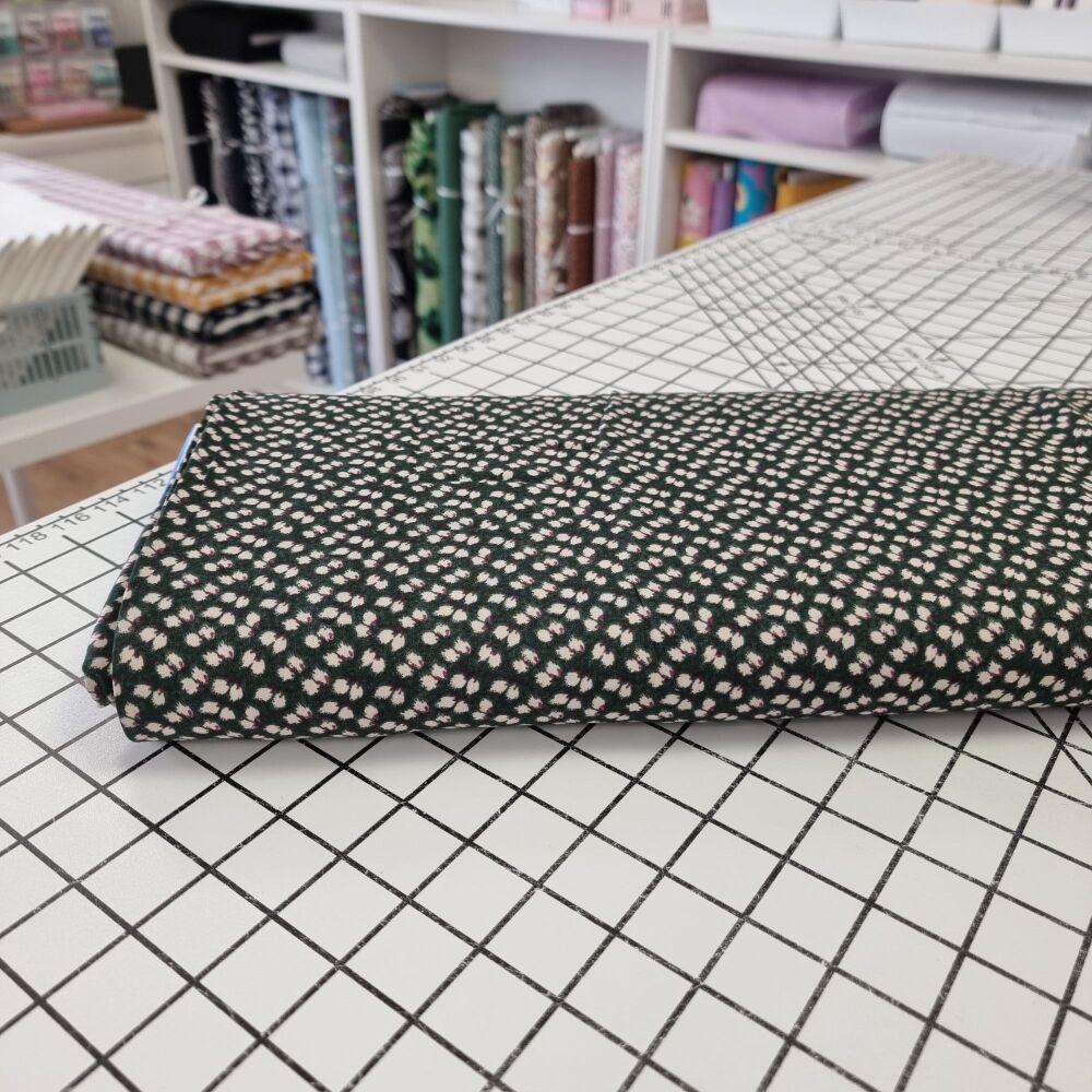 Khaki Tiny Leaves - Viscose