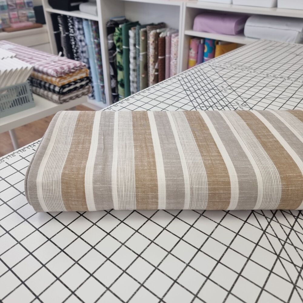 Sand Stripe - Viscose Linen